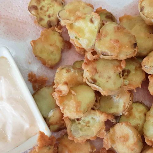 Spicy fried pickles