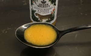 Queen Majesty Scotch Bonnet & Ginger Hot Sauce on spoon