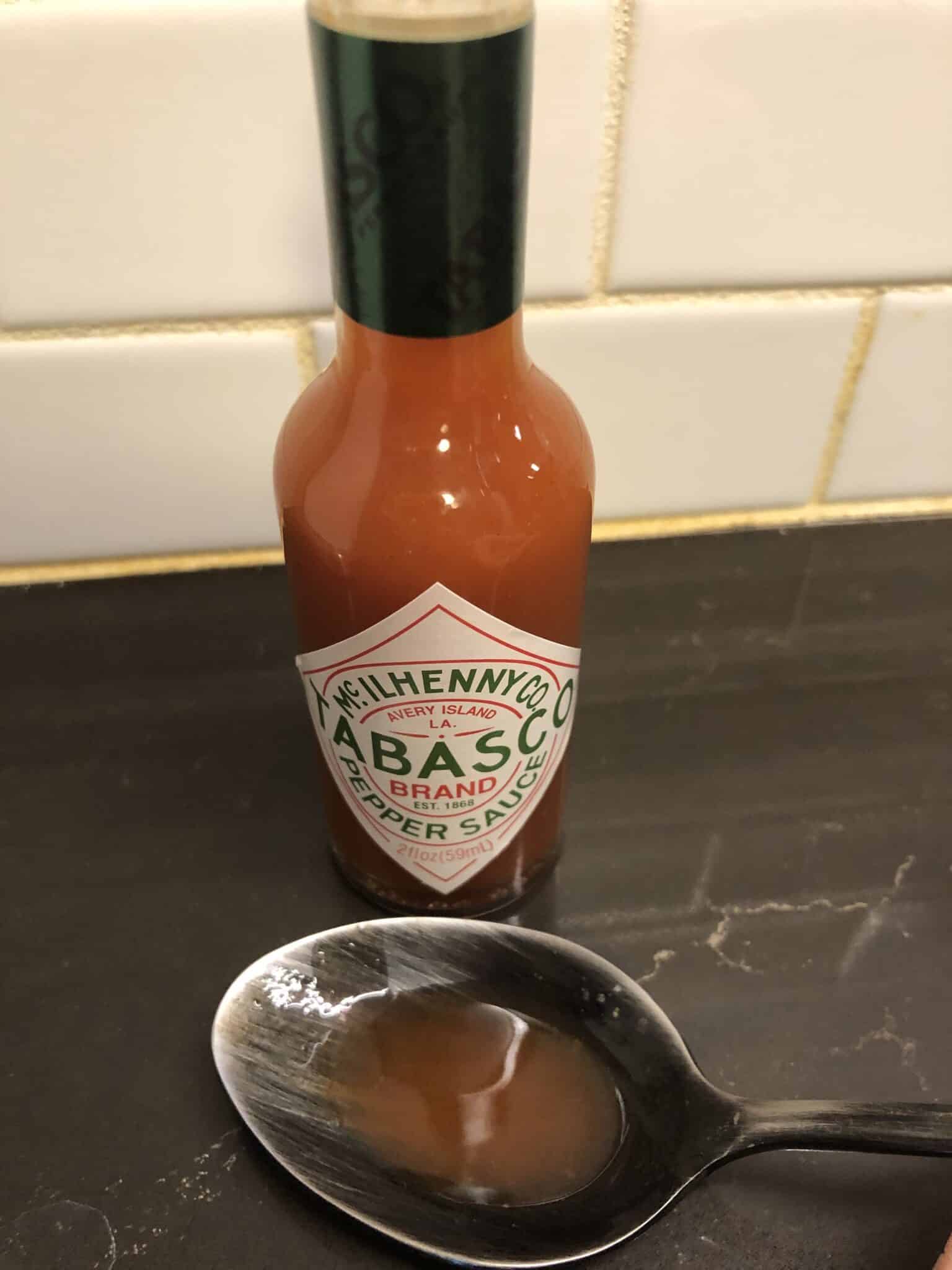 Tabasco Original Red on a spoon