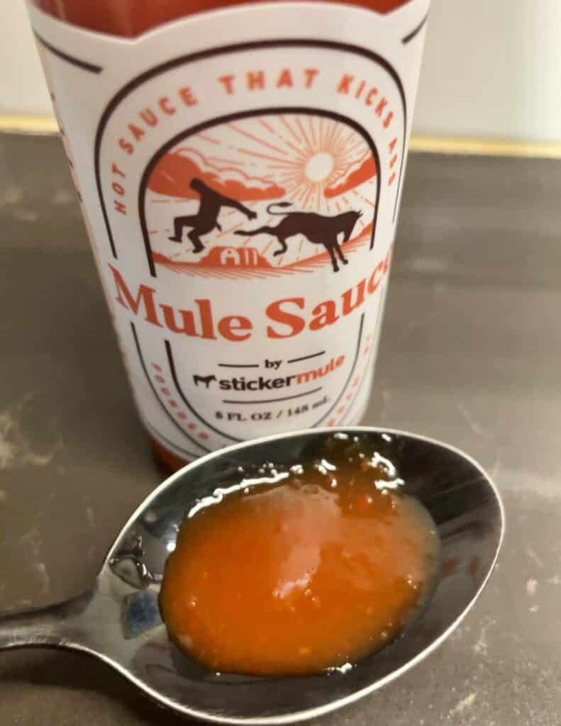 Mule Sauce on a spoon