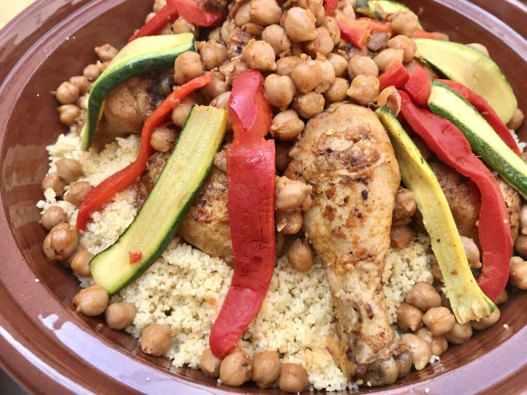 Algerian spicy chicken and chickpea tagine