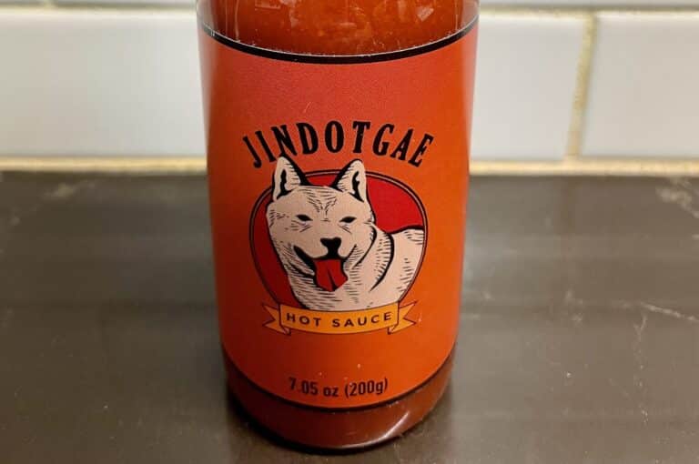 Jindotgae Hot Sauce label