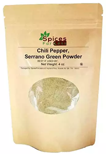 Green Serrano Powder  (4 ounces)